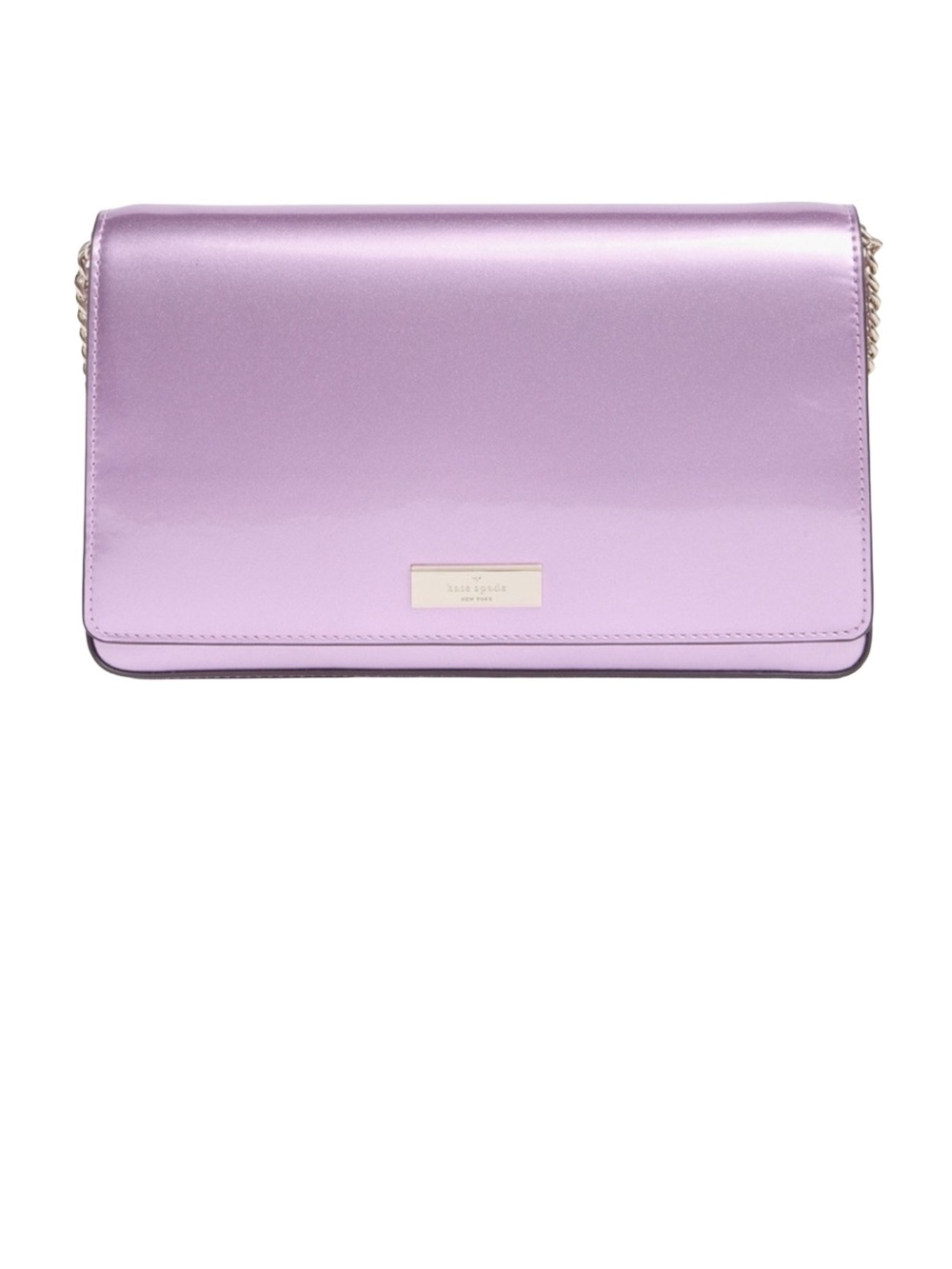 ♠️KATE SPADE NWT Kenzie Small Metallic Quartz Pink Convertible Crossbody Clutch